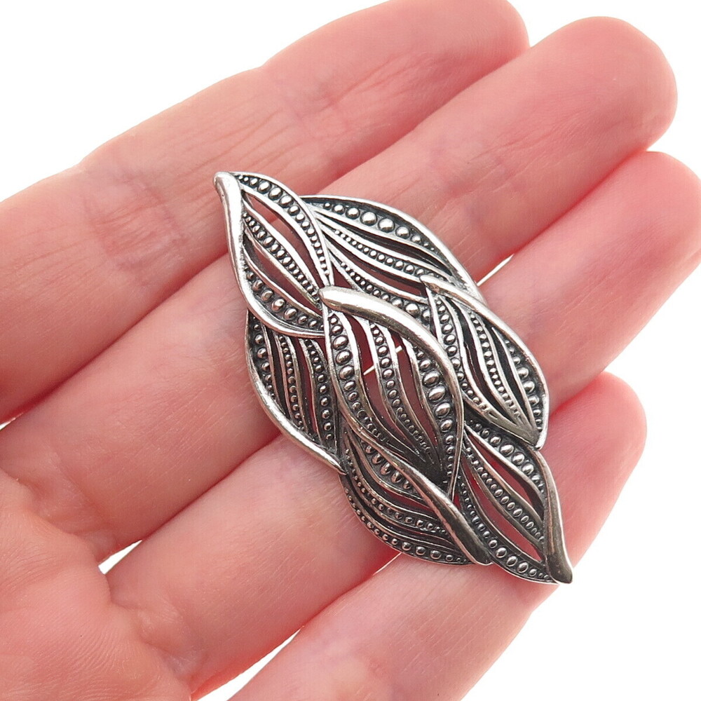 Or Paz PZ 925 Sterling Silver Vintage Israel Modernist Floral Slide Pendant